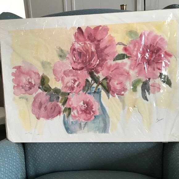 "Peonies in Position" by Tina Smith Seriolithograph Appraised at $350 - Picture 2 of 7